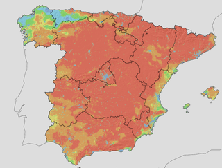 The vast majority of Spain is at 'extreme' risk of a wildfire on Friday